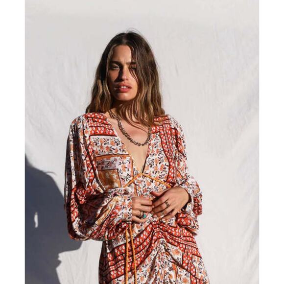 Jen’s Pirate Booty Boho Roma La Perouse Dress in Roma Gold Size Medium - Picture 4 of 13